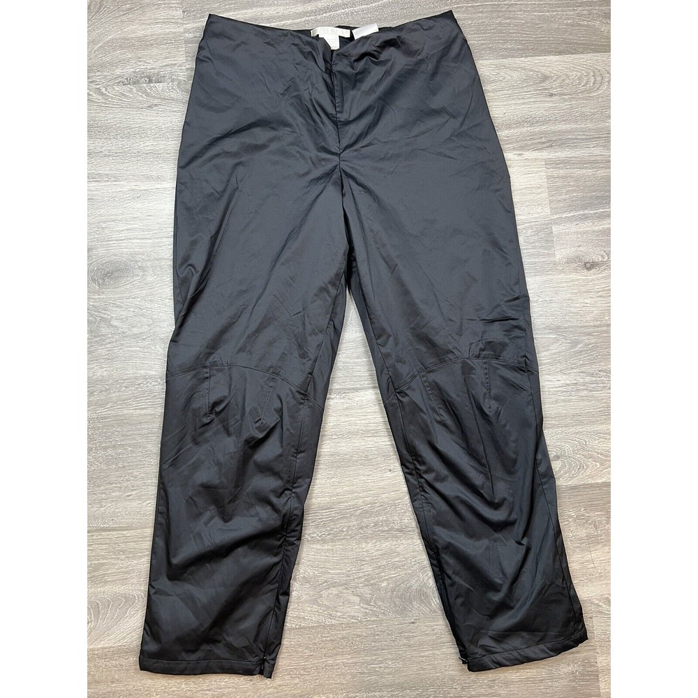 Nike Golf Pants Mens Large Black Windbreaker Clima Fit Ankle Zip Drawstring